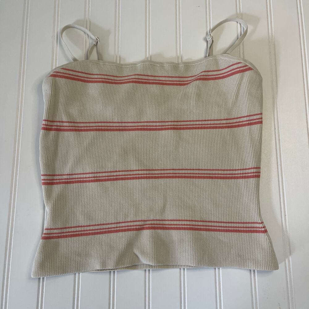 Aritzia Babaton Sculpt Knit Cami Tank Striped Ribbed Size Womens Medium READ